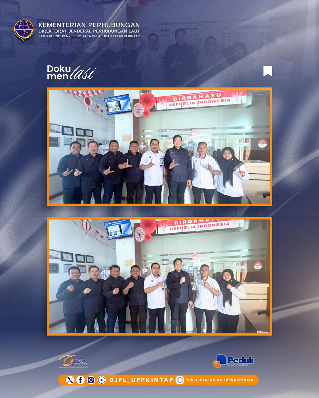 Kantor UPP Kelas III Kintap berkolaborasi dengan Distrik Navigasi Kelas II Banjarmasin dalam kegiatan pemasangan sensor Site di Kantor UPP Kelas III Kintap.